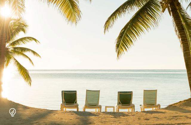 How accountants can switch off on holiday - AVN The Accountants Network - image shows deckchairs on beach with palm trees